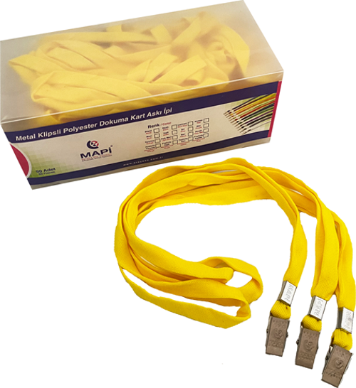 KLİPSLİ-POLYESTER DOKUNMA K. ASKI İPİ SARI 50'Lİ PAKET