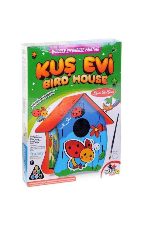 Kutulu Ahşap Kuş Evi Boyama Seti