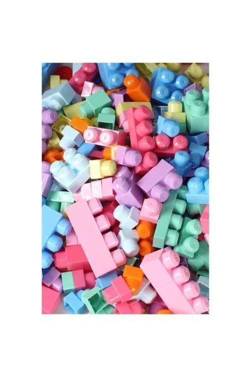 Pastel Renk Parçalı Block 56 Parça Pls Kutu