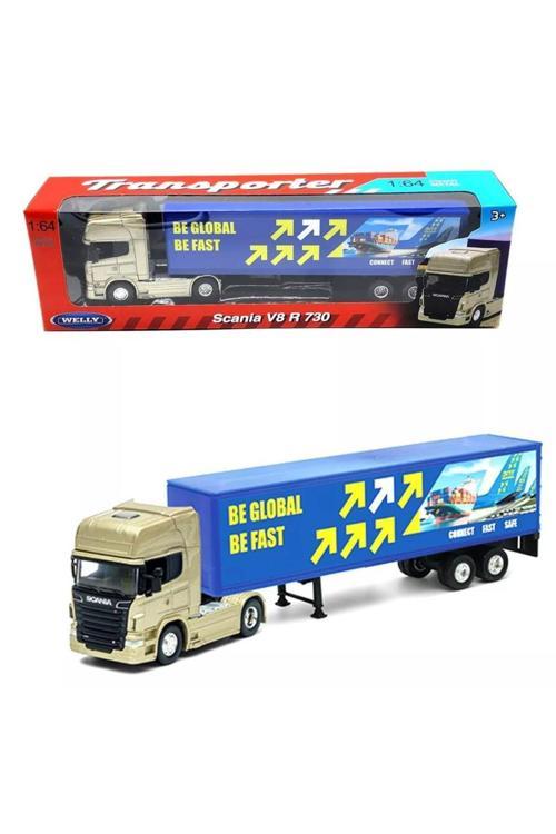 Oyuncak Metal Model Scania Dorseli Tır Gold Metalik Kafa 1 / 64