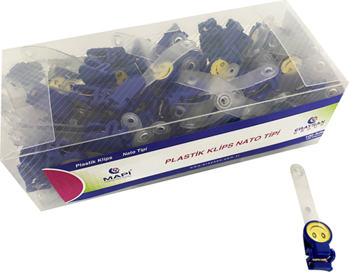 PLASTİK KLİPS (NATO TİPİ PROMOSYON) LACİVERT  100 LÜ PAKET