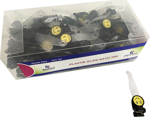 PLASTİK KLİPS (NATO TİPİ PROMOSYON) SİYAH      100 LÜ PAKET
