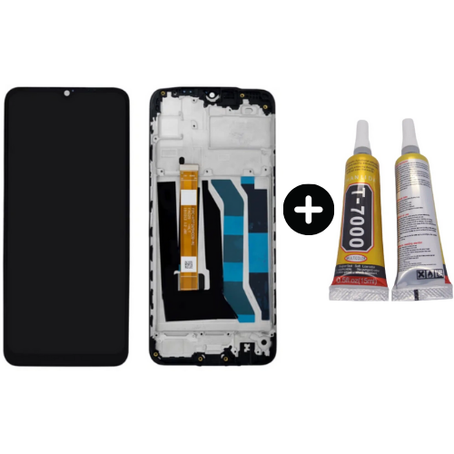 Realme 5 Uyumlu Çıtalı Servis Lcd Ekran Dokunmatik + B7000