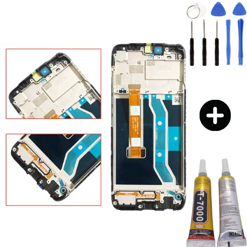 Realme C25s Uyumlu Çıtalı Servis Lcd Ekran Dokunmatik + Montaj Seti