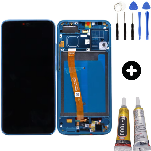 TE Huawei Honor 10 Uyumlu Çıtalı Servis Lcd Ekran Dokunmatik Mavi + Montaj Seti