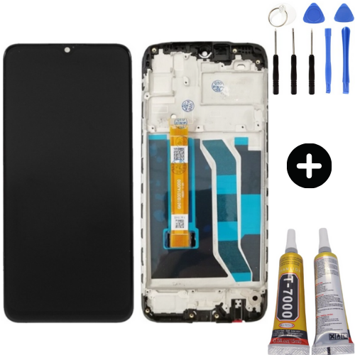 Realme C3 Uyumlu Çıtalı A Kalite Lcd Ekran Dokunmatik + Montaj Seti