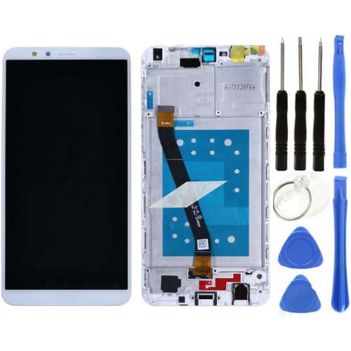 TE Huawei Honor 7X Uyumlu Çıtalı Lcd Ekran Dokunmatik Beyaz + Tamir Seti
