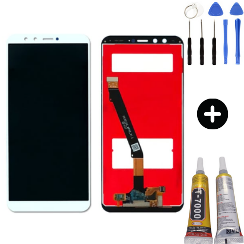 TE Huawei P Smart 2018 Uyumlu HK Lcd Ekran Dokunmatik Beyaz + Montaj Seti
