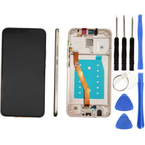TE Huawei Mate 20 Lite Uyumlu Çıtalı HK Lcd Ekran Dokunmatik Gold + Tamir Seti