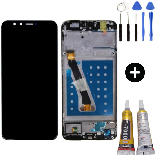 TE Huawei P Smart Uyumlu Çıtalı Servis Lcd Ekran Dokunmatik Siyah + Montaj Seti
