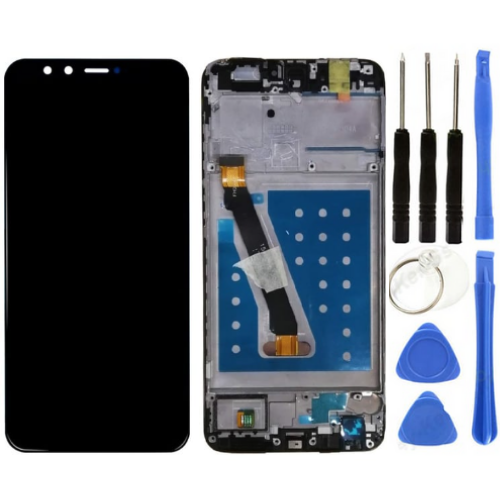 TE Huawei P Smart Uyumlu Çıtalı A Kalite Lcd Ekran Dokunmatik Siyah + Tamir Seti