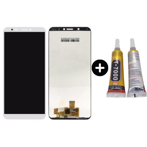 TE Huawei Y7 2018 Uyumlu OLED Lcd Ekran Dokunmatik Beyaz + B7000