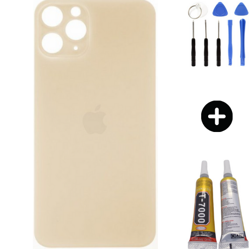  iPhone 11 Pro Max Uyumlu Arka Pil Batarya Kapak Gold + Montaj Seti