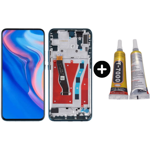TE Huawei P Smart Z Uyumlu Çıtalı HK Lcd Ekran Dokunmatilk Yeşil + B7000