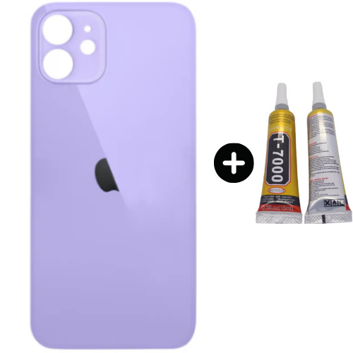 iPhone 12 Mini Uyumlu Arka Pil Batarya Kapak Mor + B7000