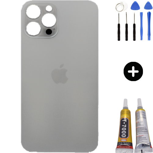 iPhone 12 Pro Max Uyumlu Arka Pil Batarya Kapak Beyaz + Toz Bandı