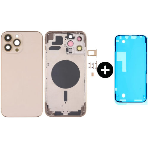 iPhone 13 Pro Max Uyumlu Boş Kasa Gold + Sıvı Ve Toz Bandı