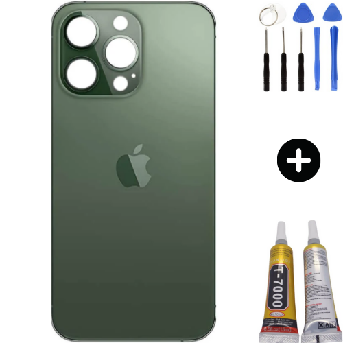 iPhone 13 Pro Uyumlu Arka Pil Batarya Kapak Yeşil + Montaj Seti