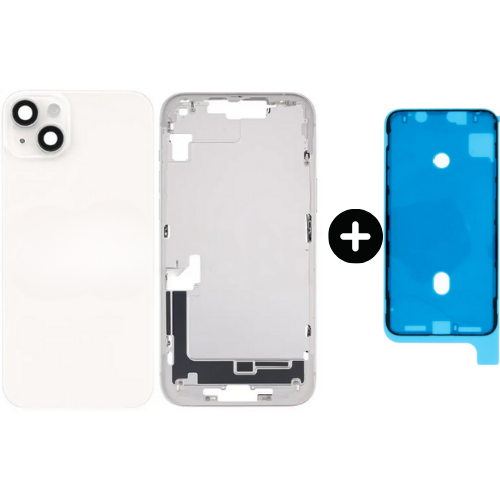 iPhone 14 Plus Uyumlu Boş Kasa Beyaz + Sıvı Ve Toz Bandı