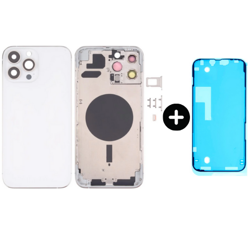 iPhone 13 Pro Max Uyumlu Boş Kasa Beyaz + Sıvı Ve Toz Bandı