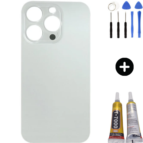  iPhone 14 Pro Uyumlu Arka Pil Batarya Kapak Beyaz + Montaj Kiti