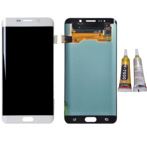 TE Samsung S6 Edge G925 Uyumlu Lcd Ekran Servis Beyaz + B7000