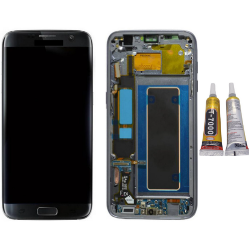TE Samsung S7 Edge G935F Uyumlu Çıtalı Lcd Ekran Servis Siyah