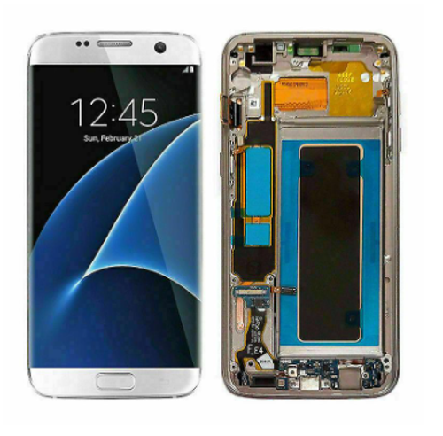 TE Samsung S7 Edge G935F Uyumlu Çıtalı Lcd Ekran Dokunmatik Beyaz