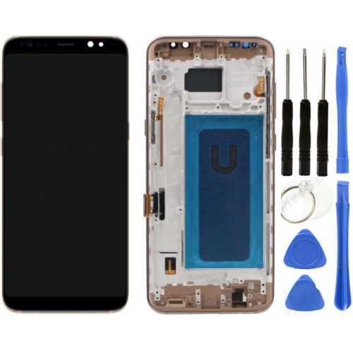 TE Samsung S8 Plus G955F Uyumlu Çıtalı Lcd Ekran Servis Gold