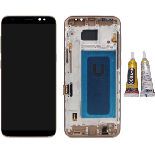 TE Samsung S8 Plus G955F Uyumlu Çıtalı Lcd Ekran Servis Gold