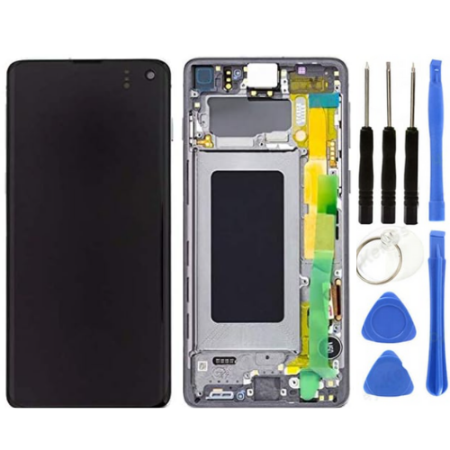 TE Samsung S10 G973F Uyumlu Çıtalı Lcd Ekran Servis Beyaz