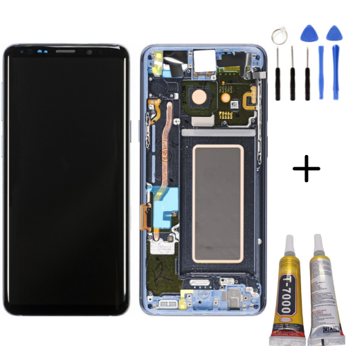 TE Samsung S9 G960F Uyumlu Çıtalı A Kalite Lcd Ekran Beyaz Full Set