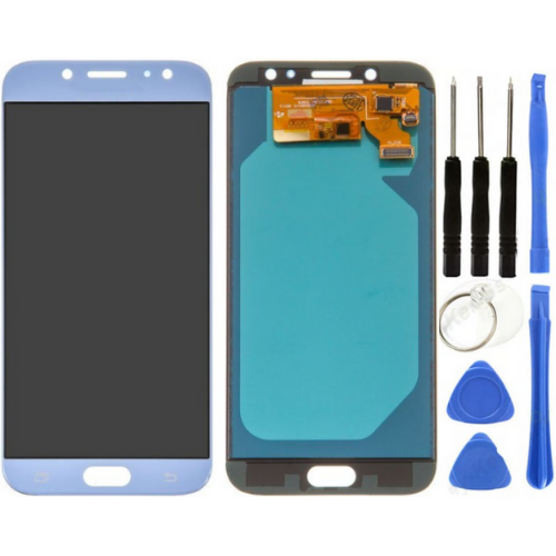 TE Samsung J7 Pro J730 Uyumlu Lcd Ekran Servis Mavi + Tamir Seti