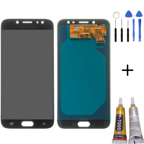 TE Samsung J7 Pro J730 Uyumlu Lcd Ekran Servis Siyah + Montaj Kiti