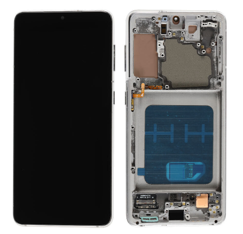 TE Samsung S21 G990 Uyumlu Çıtalı A Kalite Lcd Ekran Beyaz