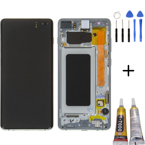 TE Samsung S10 Plus G975 Uyumlu Çıtalı A Kalite Lcd Ekran Yeşil