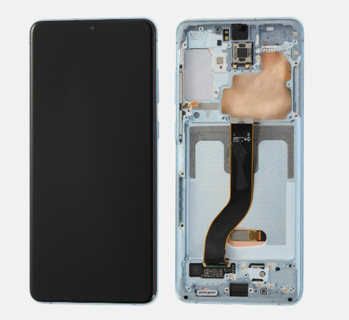 TE Samsung S20 Plus G985 Uyumlu Çıtalı Lcd Ekran Servis Açık Mavi
