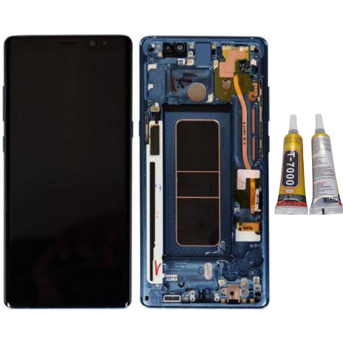 TE Samsung Note 8 N950 Uyumlu Çıtalı Lcd Ekran Mavi + B7000