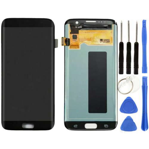 TE Samsung S7 Edge G935F Uyumlu Lcd Ekran Servis Siyah Tamir Seti