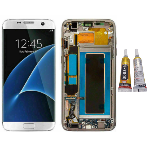 TE Samsung S7 Edge G935F Uyumlu Çıtalı Lcd Ekran Beyaz + B7000
