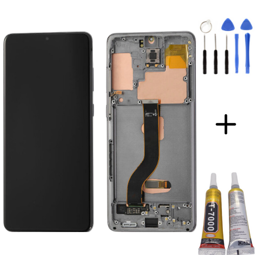 TE Samsung S20 Plus G985 Uyumlu Çıtalı Lcd Ekran Servis Silver
