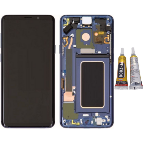 TE Samsung S9 Plus G965 Uyumlu Çıtalı Lcd Ekran Mavi + B7000