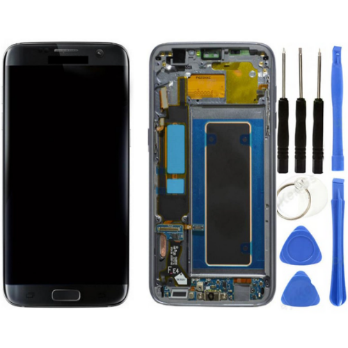TE Samsung S7 Edge G935F Uyumlu Çıtalı OLED Lcd Ekran Siyah