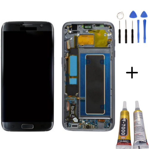 TE Samsung S7 Edge G935F Uyumlu Çıtalı Lcd Ekran Servis Siyah
