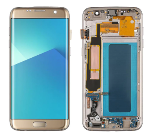 TE Samsung S7 Edge G935F Uyumlu Çıtalı Lcd Ekran Dokunmatik Gold
