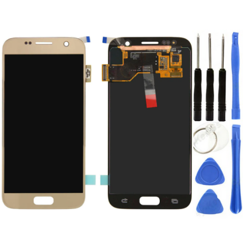 TE Samsung S7 G930F Uyumlu Lcd Ekran Servis Gold + Tamir Seti