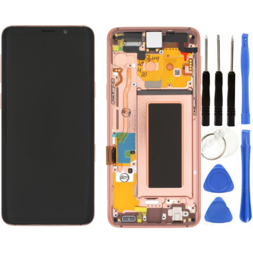 TE Samsung S9 G960F Uyumlu Çıtalı Lcd Ekran Servis Gold Tamir Seti