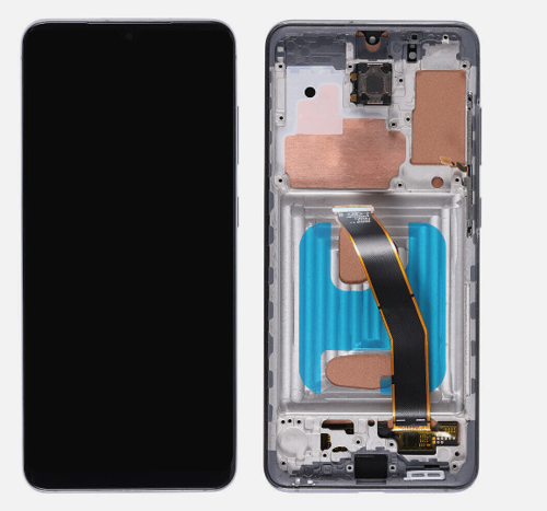 TE Samsung S20 G980F Uyumlu Çıtalı Lcd Ekran Dokunmatik Siyah