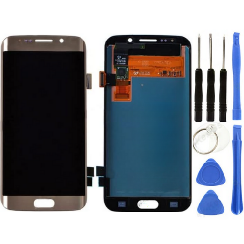 TE Samsung S6 Edge G925 Uyumlu Lcd Ekran Servis Gold + Tamir Seti