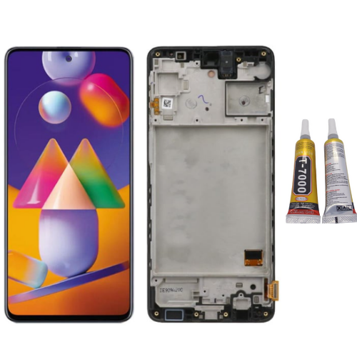 TE Samsung M31s M317 Uyumlu Çıtalı OLED Lcd Ekran + B7000